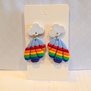 Polymer Clay Rainbow Pride Earrings
